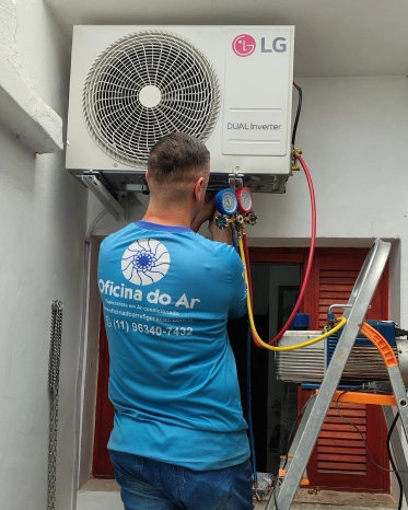 Instalação de ar-condicionado finalizada pela Oficina do Ar em São Paulo